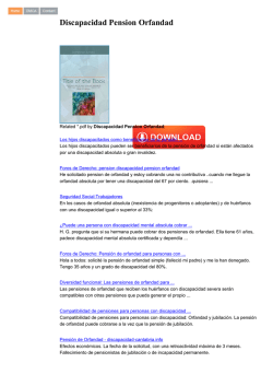 Discapacidad Pension Orfandad