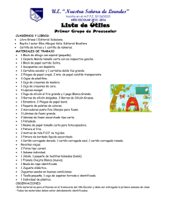 Lista de &Uacute;tiles Primer Grupo - U.E Nuestra Se&ntilde;ora de Lourdes