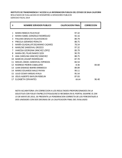 Evaluaciones de desempe&ntilde;o ITAIPBC 2014