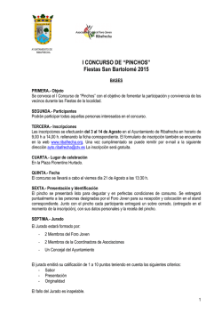 BASES I CONCURSO DE PINCHOS