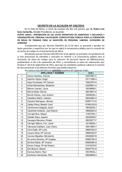 Listas DEFINITIVAS. Bolsa de trabajo CONSERJE