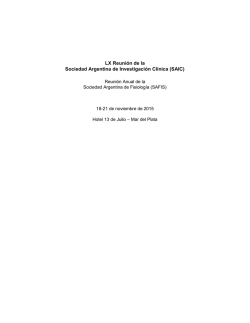 LX Reuni&oacute;n de la Sociedad Argentina de Investigaci&oacute;n Cl&iacute;nica (SAIC)