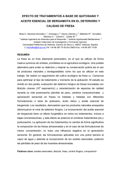 Efecto de tratamientos a base de quitosano, &aacute;cido oleico y aceite