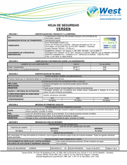 HOJA DE SEGURIDAD VERDEN - west quimica por la vida