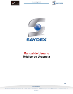 Manual de Usuario M&eacute;dico de Urgencia