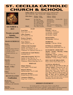 OCTOBER 4, 2015 Twenty-seventh Sunday Confession