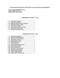 RELACION DE POSTULANTES APTOS PARA LA