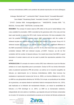 Hormona Antim&uuml;lleriana (AMH) como predictor del potecial
