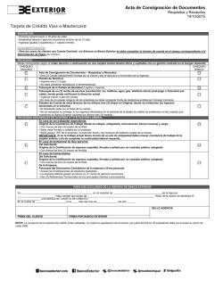 Acta de Consignaci&oacute;n de Documentos Tarjeta