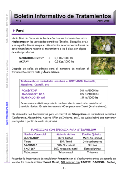 Bolet&iacute;n Informativo de Tratamientos