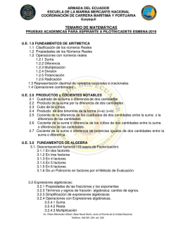 TEMARIO DE MATEM&Aacute;TICAS