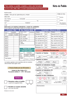 Nota de Pedido - Patronato de la Infancia
