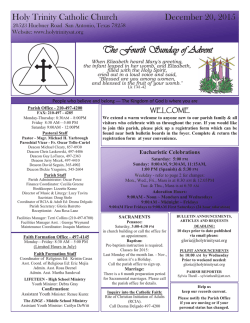 December 20, 2015 - Holy Trinity Catholic Church