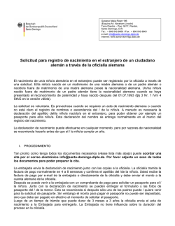 Hoja de informaci&oacute;n sobre registro de nacimiento