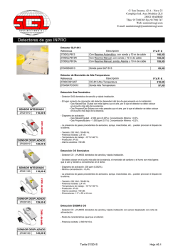 detectores y electrov&aacute;lvulas de gas.