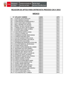 relacion de aptos para entrevista proceso cas ii 2015 medico