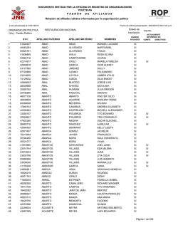restauracion nacional - Jurado Nacional de Elecciones