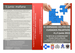 IV JORNADAS CEUT&Iacute;ES DE CUIDADOS PALIATIVOS 4 y 5
