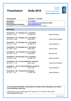 Franz&ouml;sisch SoSe 2015