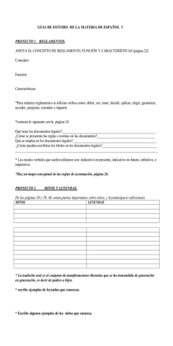 guia de estudio de la materia de espa&ntilde;ol i proyecto 1 reglamentos