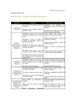 Equipos para izar Puente Gr&uacute;as - Riesgos y medidas preventivas