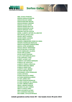 Relaci&oacute;n de premiados SORTEO