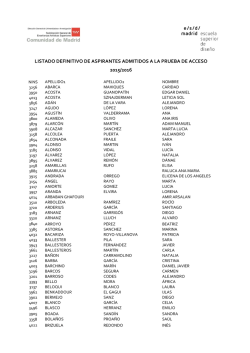 Listado definitivo admitidos prueba de acceso 2015