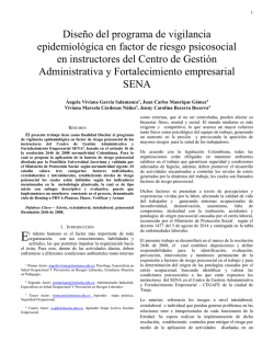 Dise&ntilde;o del programa de vigilancia epidemiol&oacute;gica en factor de