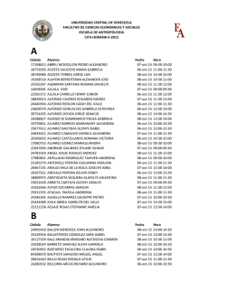 Cita Horaria 2 &ndash; 2015 - FaCES - Universidad Central de Venezuela