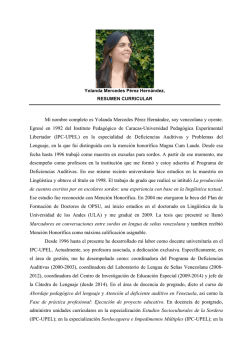 Resumen curricular Yolanda P&eacute;rez H
