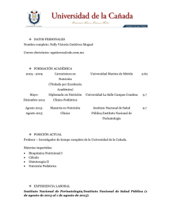 DATOS PERSONALES Nombre completo: Nelly Victoria