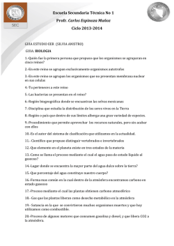 1ero Biolog&iacute;a &ndash; Profra. Silvia Anistro.
