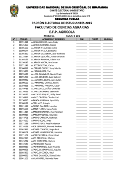 padr&oacute;n electoral de estudiantes 2015 facultad de ciencias agrarias