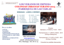 CARTEL COLONIAS URBANAS 2015 Las Tablas