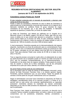 RESUMEN NOTICIAS DESTACADAS DEL SECTOR. BOLET&Iacute;N