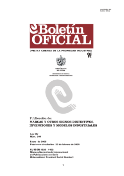 bolet&iacute;n oficial 201 - Oficina Cubana de la Propiedad Industrial