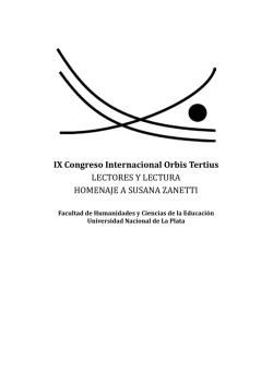 IX Congreso Internacional Orbis Tertius LECTORES Y LECTURA