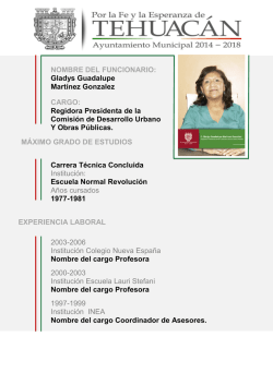 Gladys Guadalupe Mart&iacute;nez Gonzalez CARGO
