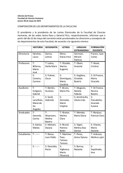 composici&oacute;n de los departamentos de la fch