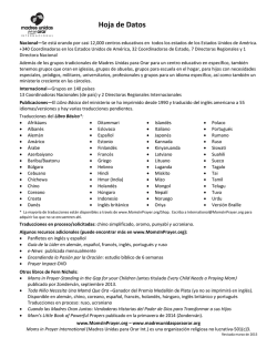 MADRES UNIDAS PARA ORAR - Moms In Prayer International