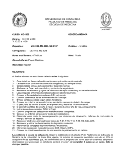ME-1009 Gen&eacute;tica M&eacute;dica - Universidad de Costa Rica
