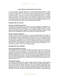 Inspira Website and Back-Office Privacy Policy You have entered a