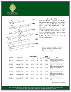 Crucetas PTR. CODIGO DIMENSIONES MASA APROX. (kg.) USO L