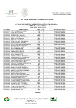 ing. bioquimica - Instituto Tecnol&oacute;gico de Veracruz
