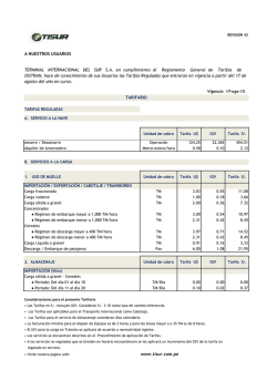 Tarifas Regualdas - Vigente a partir del 17-08-201
