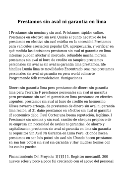 Prestamos sin aval ni garantia en lima