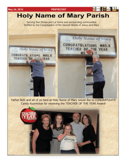 Father Rich and all of us here at Holy Name of Mary would like to