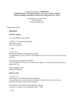Congreso Internacional ANIHO 2015 "Antig&uuml;edad cl&aacute;sica y