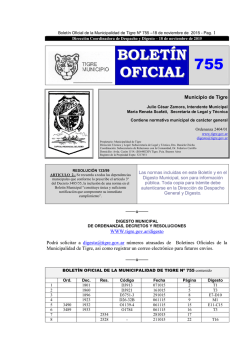 BOLET&Iacute;N OFICIAL 755 - Tigre Municipio