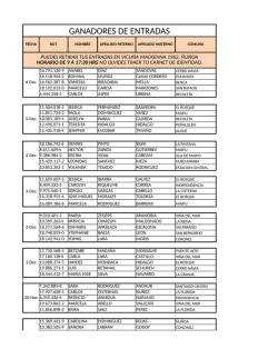 GANADORES DE ENTRADAS